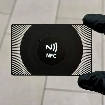 การ์ดธุรกิจ NTAG216 888 ไบท์ 13.56MHz RFID การ์ดเยี่ยมโลหะสแตนเลส